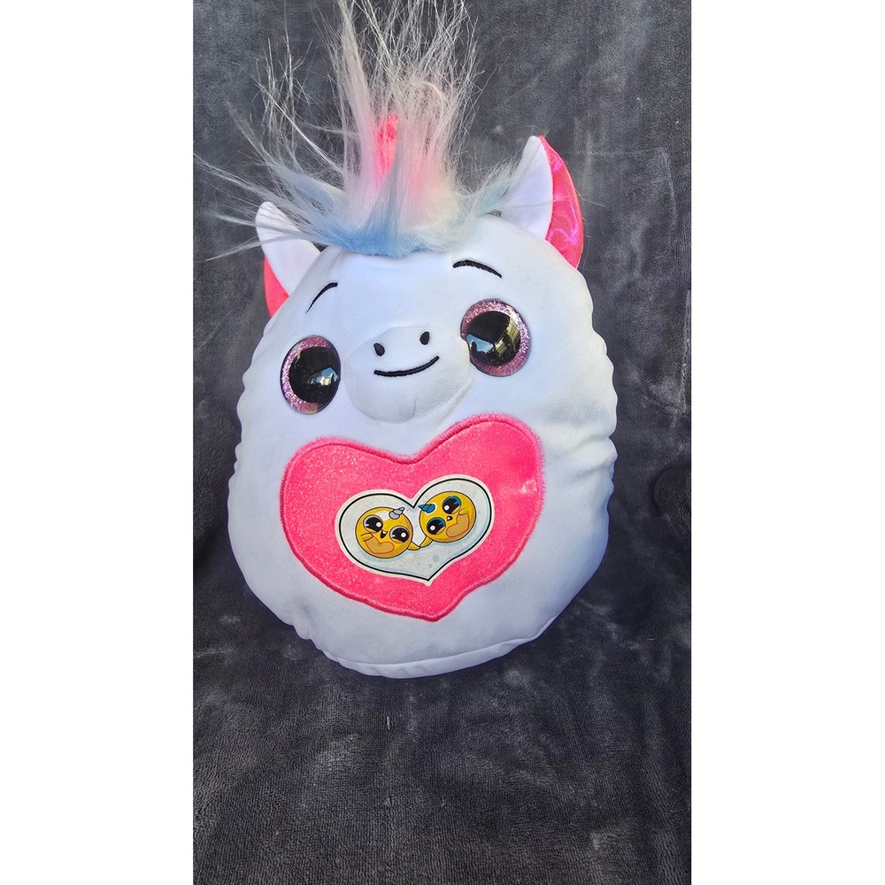 Zuru Rainbocorns White Unicorn Plush Pink Glitter Heart Wings Stuffed Animal